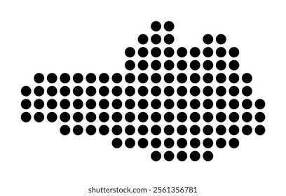 Symbol Map of the City Sankt Mortens (Denmark) showing the city with a pattern of just a few black dots