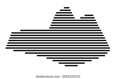 Symbol Map of the City Sankt Mortens (Denmark) showing the city with a few black horizontal lines