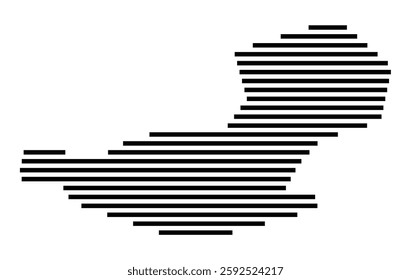 Symbol Map of the City Sankt Nicolai (Denmark) showing the city with a few black horizontal lines