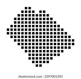 Symbol Map of the City Santa Monica (California) showing the city with a pattern of just a few black squares
