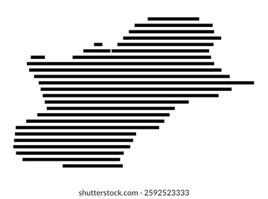 Symbol Map of the City Santander (Spain) showing the city with a few black horizontal lines
