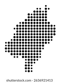 Symbol Map of the city Sassenburg (Niedersachsen, Germany) showing the city with a pattern of just a few black dots