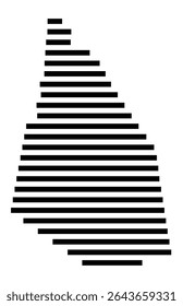 Symbol Map of the city Saterland (Niedersachsen, Germany) showing the area of the city with just a few black horizontal lines