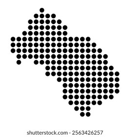 Symbol Map of the City Savona (Italy) showing the city with a pattern of just a few black dots