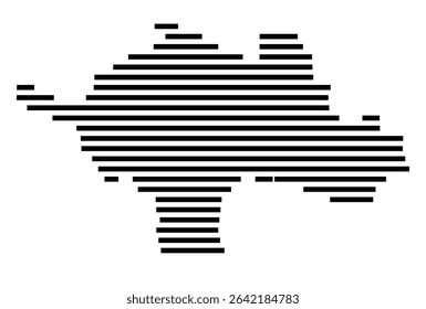 Symbol Map of the city Schauenburg (Hessen, Germany) showing the area of the city with just a few black horizontal lines