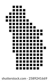Symbol Map of the City Schiedam (Netherlands) showing the city with a pattern of just a few black squares