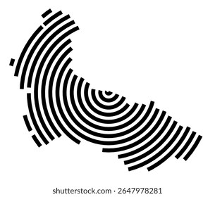 Symbol Map of the city Schiffdorf (Niedersachsen, Germany) showing the city with a black spiral line