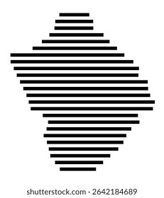 Symbol Map of the city Schifferstadt (Rheinland-Pfalz, Germany) showing the area of the city with just a few black horizontal lines