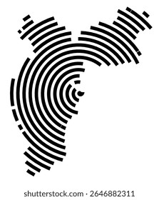 Symbol Map of the city Schkeuditz (Sachsen, Germany) showing the city with a black spiral line