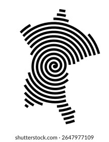 Symbol Map of the city Mölln (Schleswig-Holstein, Germany) showing the city with a black spiral line