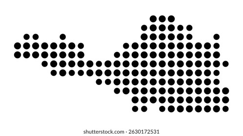 Symbol Map of the city Schmalkalden (Thüringen, Germany) showing the city with a pattern of just a few black dots