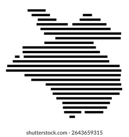 Symbol Map of the city Schneverdingen (Niedersachsen, Germany) showing the area of the city with just a few black horizontal lines