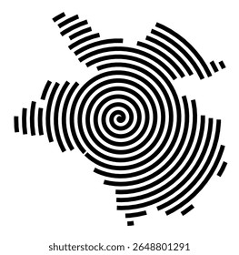 Symbol Map of the city Schneverdingen (Niedersachsen, Germany) showing the city with a black spiral line