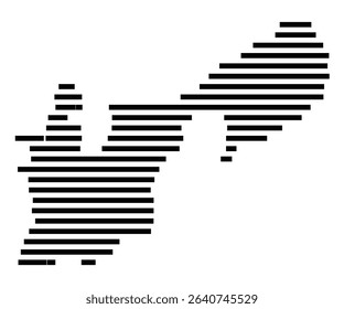 Symbol Map of the city Schopfheim (Baden-Württemberg, Germany) showing the area of the city with just a few black horizontal lines