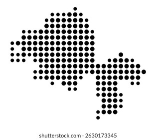 Symbol Map of the city Schorfheide (Brandenburg, Germany) showing the city with a pattern of just a few black dots