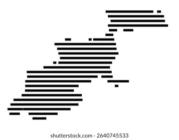 Symbol Map of the city Schramberg (Baden-Württemberg, Germany) showing the area of the city with just a few black horizontal lines