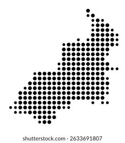 Symbol Map of the city Schwaigern (Baden-Württemberg, Germany) showing the city with a pattern of just a few black dots