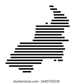 Symbol Map of the city Schwaigern (Baden-Württemberg, Germany) showing the area of the city with just a few black horizontal lines
