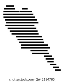Symbol Map of the city Schwalbach am Taunus (Hessen, Germany) showing the area of the city with just a few black horizontal lines