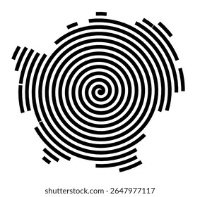 Symbol Map of the city Schwarzenbek (Schleswig-Holstein, Germany) showing the city with a black spiral line