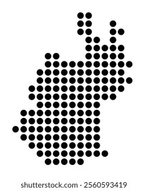 Symbol Map of the City Schweinfurt (Germany) showing the city with a pattern of just a few black dots