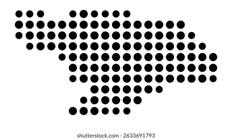 Symbol Map of the city Schwieberdingen (Baden-Württemberg, Germany) showing the city with a pattern of just a few black dots