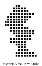 Symbol Map of the City Scranton (Pennsylvania) showing the city with a pattern of just a few black squares