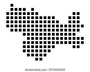 Symbol Map of the City Seelze (Germany) showing the city with a pattern of just a few black squares