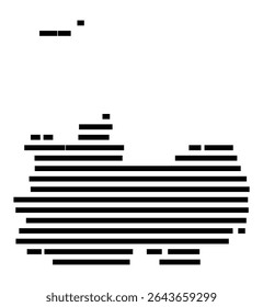 Symbol Map of the city Sehnde (Niedersachsen, Germany) showing the area of the city with just a few black horizontal lines