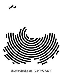 Symbol Map of the city Sehnde (Niedersachsen, Germany) showing the city with a black spiral line