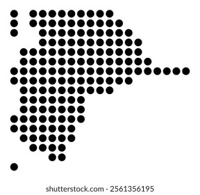 Symbol Map of the City Sevilla (Spain) showing the city with a pattern of just a few black dots