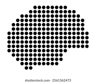 Symbol Map of the City Sevran (France) showing the city with a pattern of just a few black dots