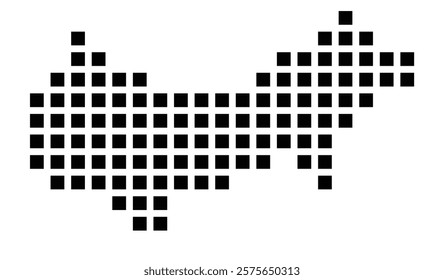 Symbol Map of the City Siegburg (Germany) showing the city with a pattern of just a few black squares