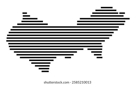 Symbol Map of the City Siegburg (Germany) showing the city with just a few black horizontal lines