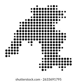 Symbol Map of the city Sigmaringen (Baden-Württemberg, Germany) showing the city with a pattern of just a few black dots
