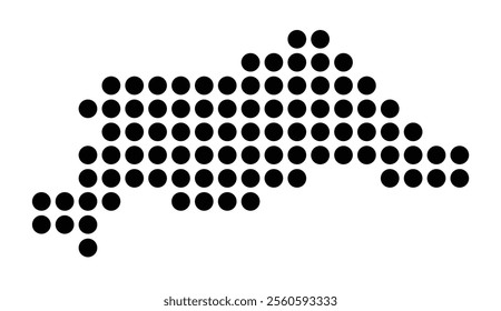 Symbol Map of the City Sindelfingen (Germany) showing the city with a pattern of just a few black dots