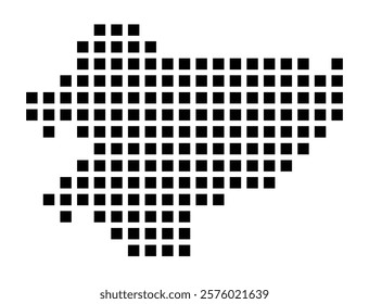 Symbol Map of the City Sinsheim (Germany) showing the city with a pattern of just a few black squares