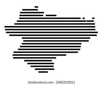 Symbol Map of the City Sinsheim (Germany) showing the city with just a few black horizontal lines