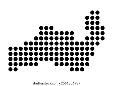 Symbol Map of the City Sint-Jan-Molenbeek_Molenbeek-Saint-Jean (Belgium) showing the city with a pattern of just a few black dots