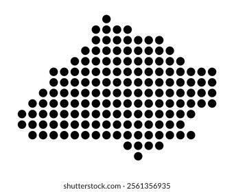 Symbol Map of the City Sint-Lambrechts-Woluwe_Woluwe-Saint-Lambert (Belgium) showing the city with a pattern of just a few black dots