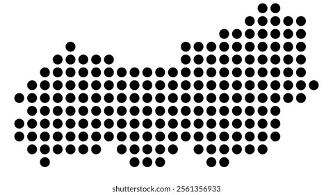 Symbol Map of the City Sint-Niklaas (Belgium) showing the city with a pattern of just a few black dots