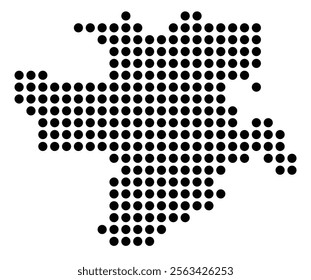 Symbol Map of the City Siracusa (Italy) showing the city with a pattern of just a few black dots