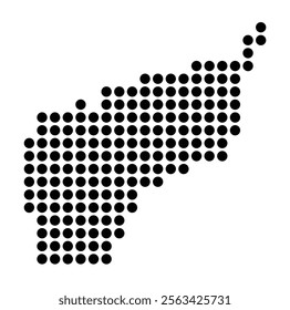 Symbol Map of the City S.Juliao, N.S. da Anunciada e S.Maria da Graca (Portugal) showing the city with a pattern of just a few black dots