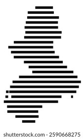 Symbol Map of the City Skien (Norway) showing the city with a few black horizontal lines