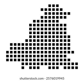 Symbol Map of the City Soest (Germany) showing the city with a pattern of just a few black squares