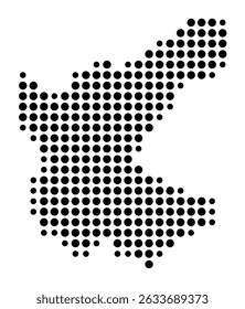 Symbol Map of the city Sonthofen (Bayern, Germany) showing the city with a pattern of just a few black dots