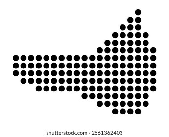 Symbol Map of the City South Gate A (Ireland) showing the city with a pattern of just a few black dots