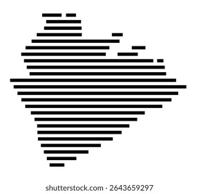 Symbol Map of the city Spelle (Niedersachsen, Germany) showing the area of the city with just a few black horizontal lines