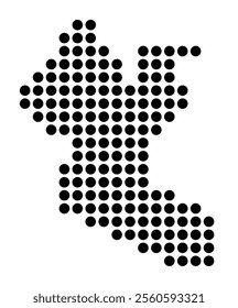 Symbol Map of the City Speyer (Germany) showing the city with a pattern of just a few black dots