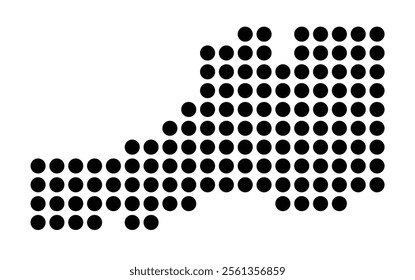 Symbol Map of the City St. Gallen (Switzerland) showing the city with a pattern of just a few black dots